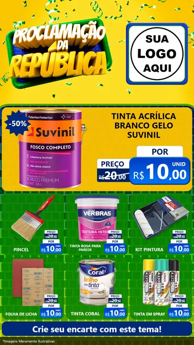 Modelo de Rede Social para Stories com o tema Proclamação da República para Tintas e Ferramentas