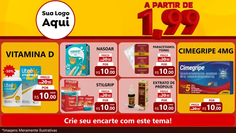 Modelo de TV para TV Horizontal com o tema A Partir de Um e Noventa e Nove - 1,99 para Farmácia