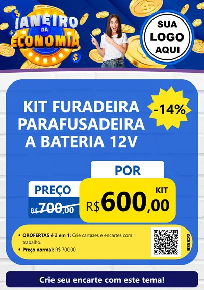 Modelo de Cartaz para Cartaz A4 Vertical com o tema Janeiro da Economia para Maquinas e Ferramentas