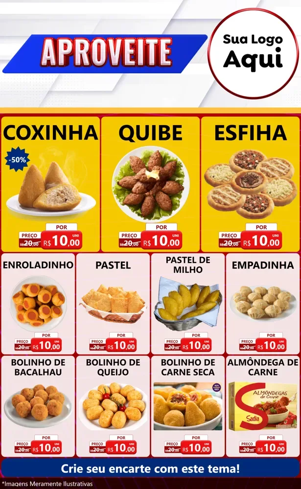 Modelo de Encarte para Encarte Grande com o tema Aproveite para Salgadaria