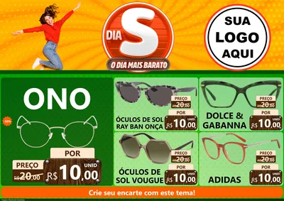 Modelo de Encarte para Encarte A4 Horizontal com o tema Dia S - O Dia Mais Barato para Óticas