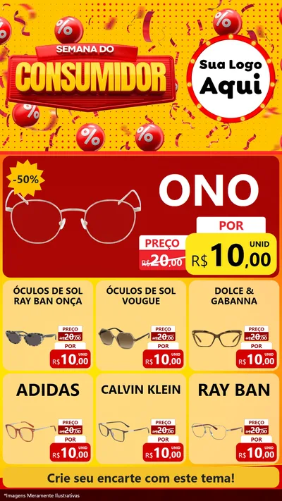 Modelo de Rede Social para Stories com o tema Semana do Consumidor para Óticas
