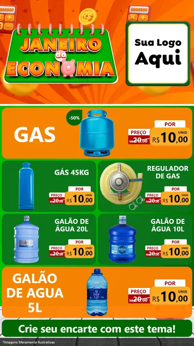 Modelo de TV para TV Vertical com o tema Janeiro da Economia para Água e gás