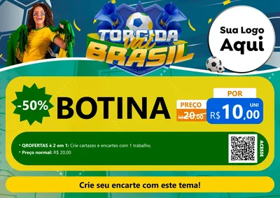 Modelo de Cartaz para Cartaz A4 Horizontal com o tema Torcida Vai Brasil - Copa para Agropecuária