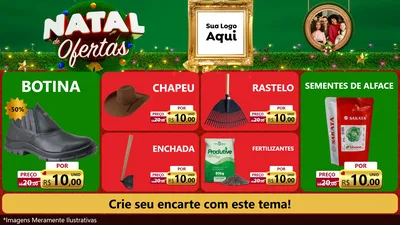 Modelo de TV para TV Horizontal com o tema Natal de Ofertas para Agropecuária