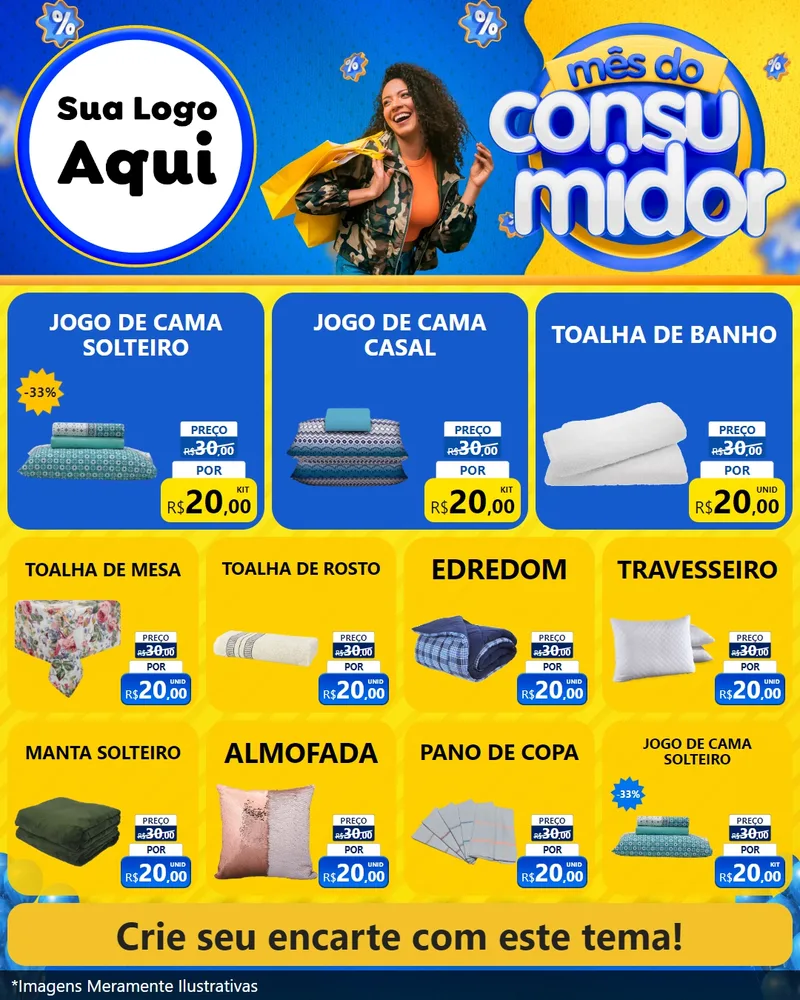 Modelo de Rede Social para Feed Instagram com o tema Mês do Consumidor para Cama, Mesa e Banho