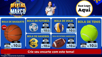 Modelo de TV para TV Horizontal com o tema Ofertas de Março para Artigos Esportivos