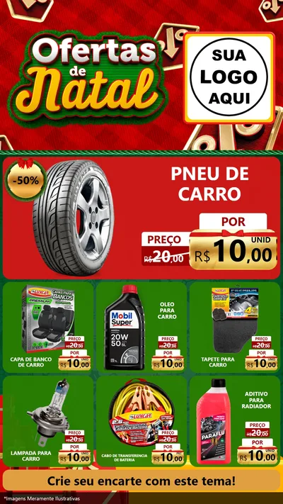 Modelo de Rede Social para Stories com o tema Ofertas de Natal para Auto peças