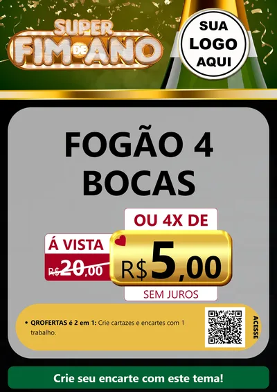 Modelo de Cartaz para Cartaz A4 Vertical com o tema Super Fim de Ano para Móveis e Eletro