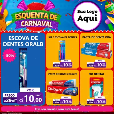 Modelo de Rede Social para Feed Facebook com o tema Esquenta de Carnaval para Higiene Pessoal