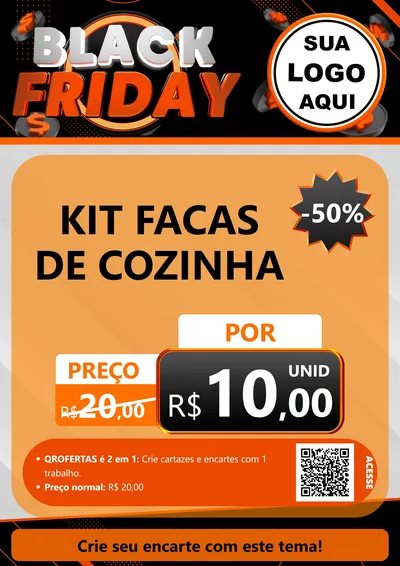 Modelo de Cartaz para Cartaz A4 Vertical com o tema Black Friday para Utilidades Domésticas