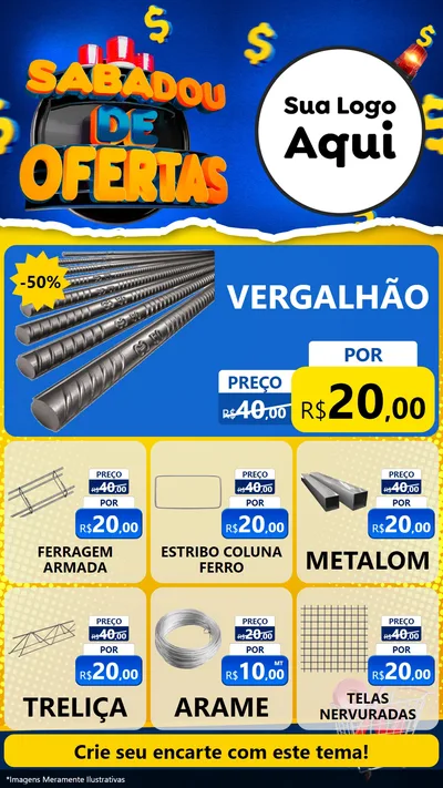 Modelo de Rede Social para Stories com o tema Sabadou de Ofertas para Ferragens