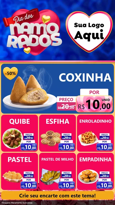 Modelo de Rede Social para Stories com o tema Dia dos namorados para Salgadaria