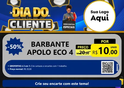 Modelo de Cartaz para Cartaz A4 Horizontal com o tema Dia Do Cliente para Armarinho e Aviamentos