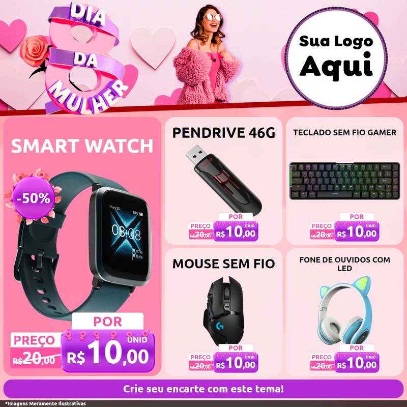 Modelo de Rede Social para Feed Facebook com o tema Dia da Mulher para Informática