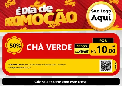 Modelo de Cartaz para Cartaz A4 Horizontal com o tema É Dia De Promoção para Produtos Naturais