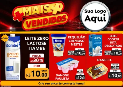 Modelo de Encarte para Encarte A4 Horizontal com o tema Mais Vendidos para Frios e Laticínios