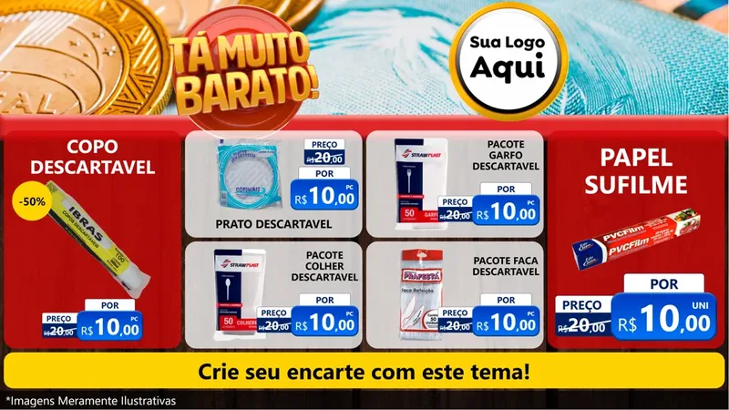 Modelo de TV para TV Horizontal com o tema Está Muito Barato para Embalagens