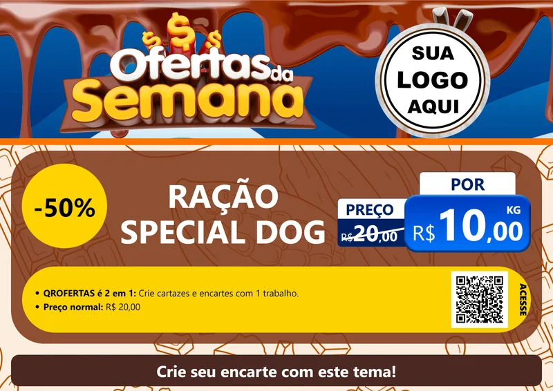 Modelo de Cartaz para Cartaz A4 Horizontal com o tema Ofertas da Semana - Páscoa para Pet Shop