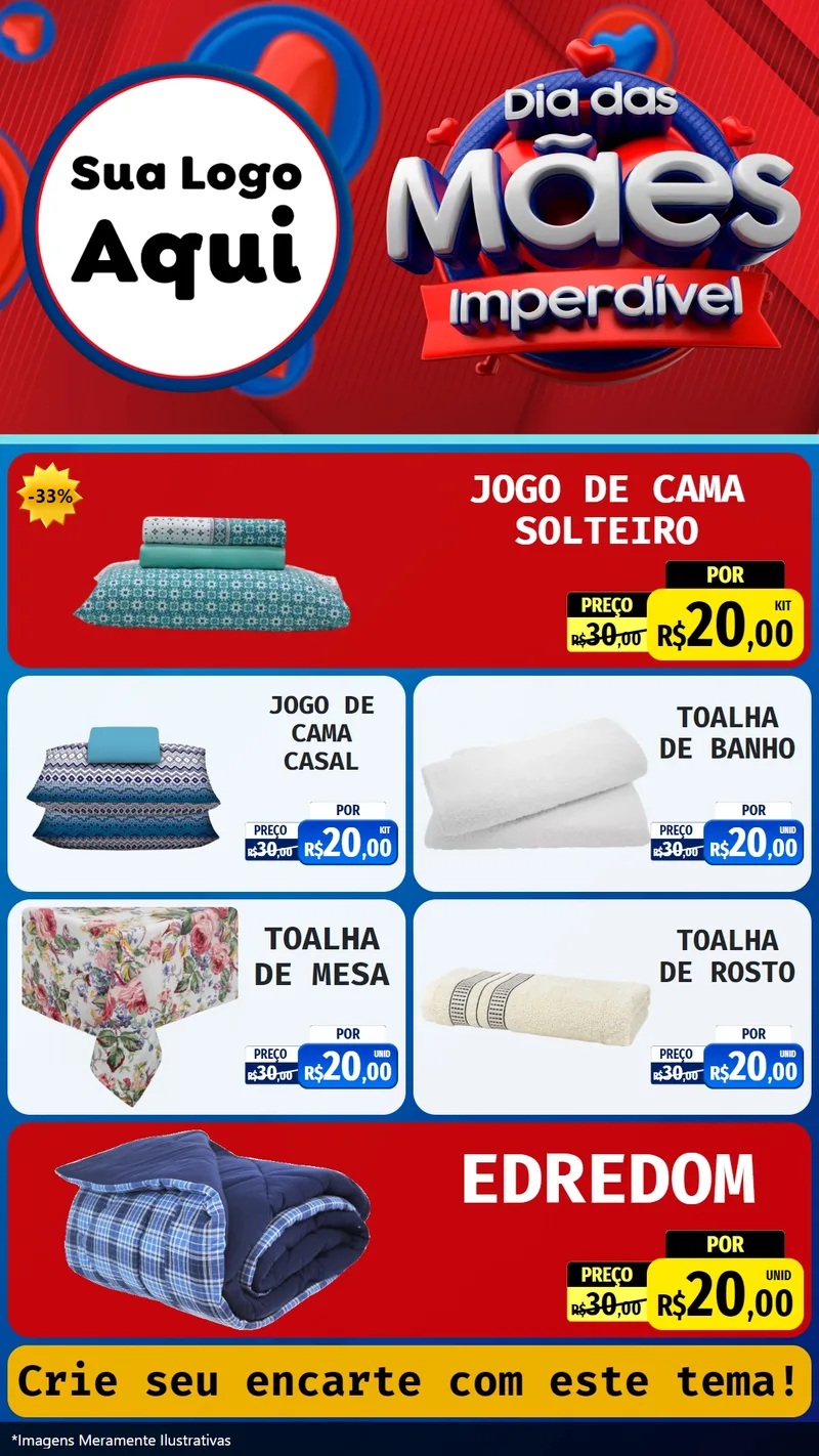Modelo de TV para TV Vertical com o tema Dia Das Mães Imperdível para Cama, Mesa e Banho