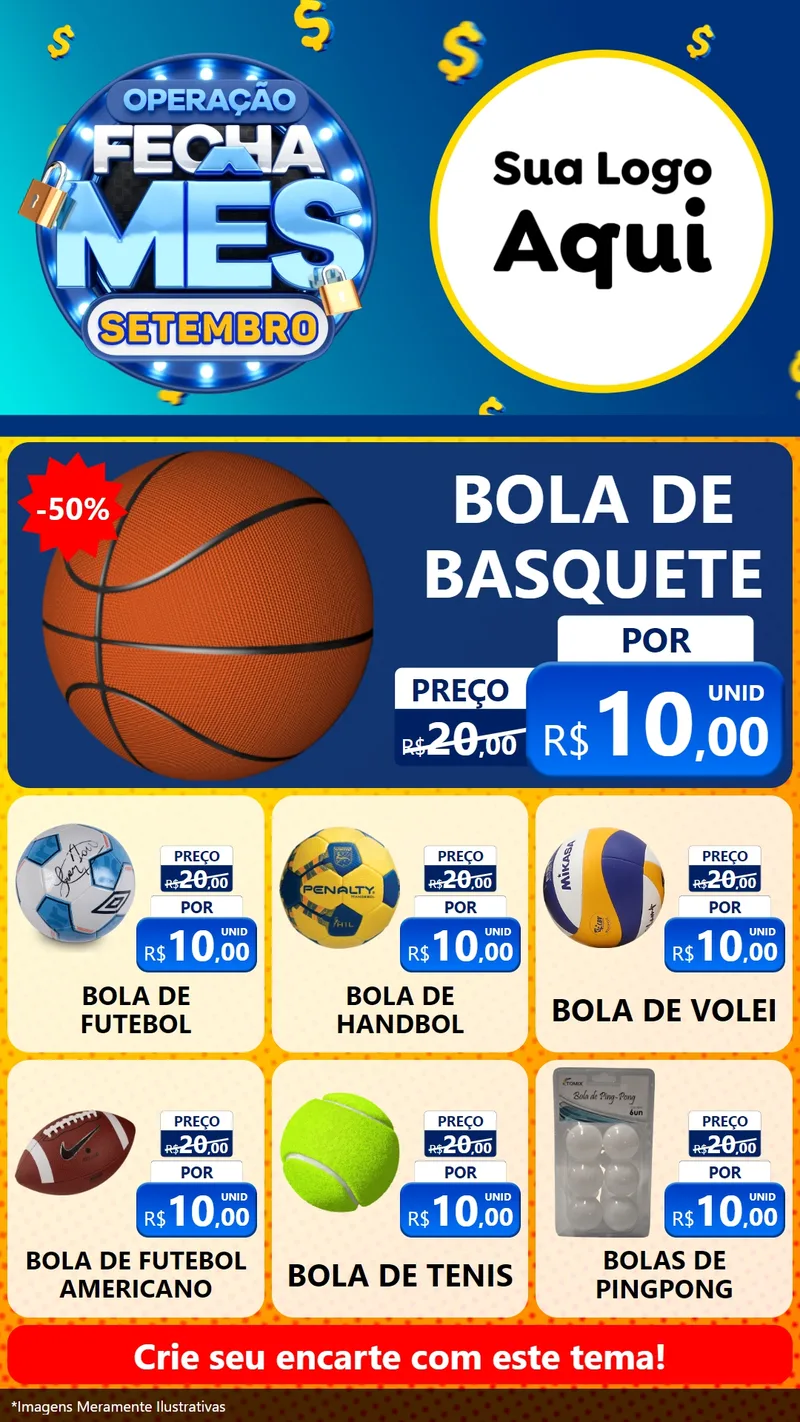 Modelo de Rede Social para Stories com o tema Operação Fecha Mês Setembro para Artigos Esportivos