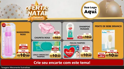 Modelo de TV para TV Horizontal com o tema Ofertas De Natal E Ano Novo para Bebês