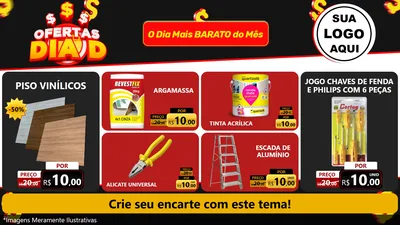 Modelo de TV para TV Horizontal com o tema Ofertas Dia D para Material para Construção