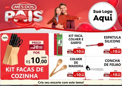 Modelo de Encarte para Encarte A4 Horizontal com o tema Mês dos Pais para Utilidades Domésticas