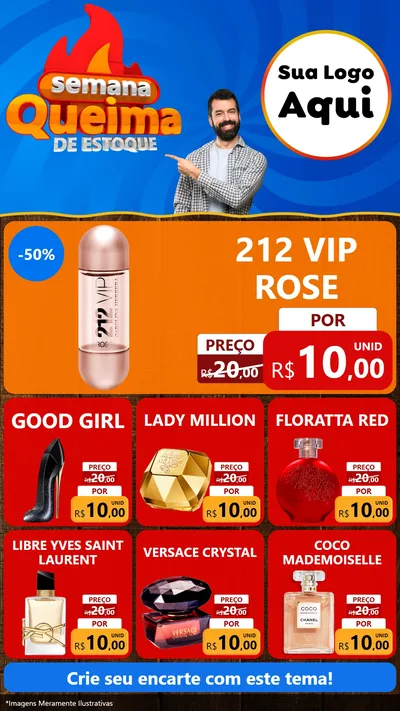 Modelo de Rede Social para Stories com o tema Semana Queima de Estoque para Perfumes