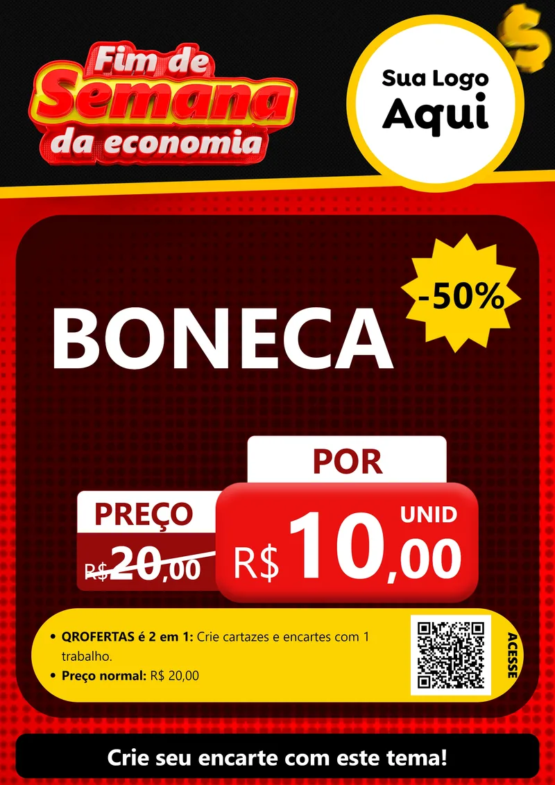 Modelo de Cartaz para Cartaz A4 Vertical com o tema Fim de Semana da Economia para Brinquedos