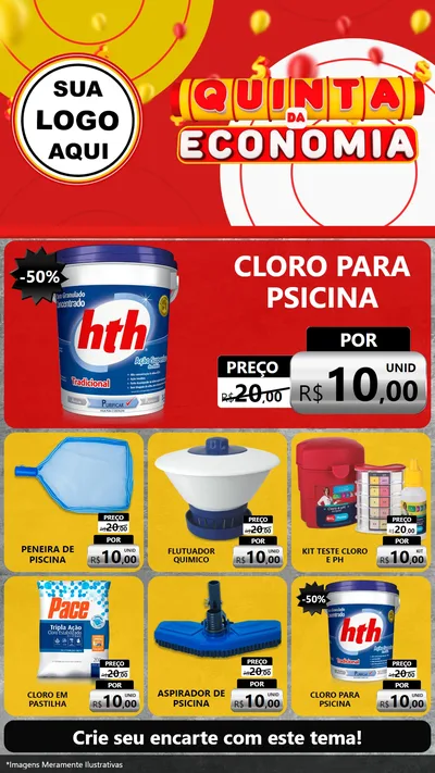 Modelo de Rede Social para Stories com o tema Quinta da Economia para Produtos para Piscina