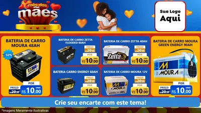 Modelo de TV para TV Horizontal com o tema Mês das Mães para Baterias Elétricas