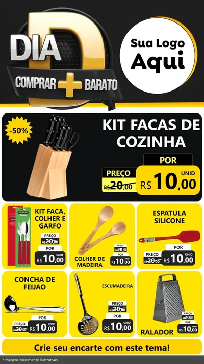 Modelo de Rede Social para Stories com o tema Dia D Mais Economia para Utilidades Domésticas