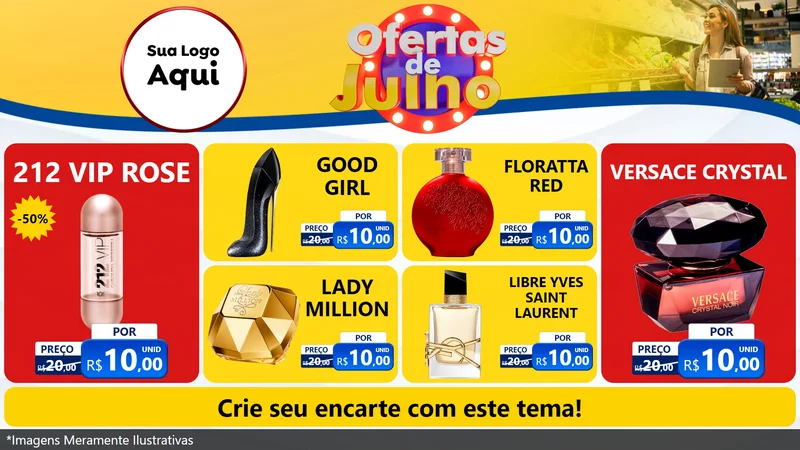 Modelo de TV para TV Horizontal com o tema Ofertas de Julho para Perfumes