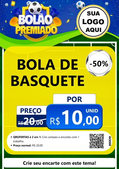 Modelo de Cartaz para Cartaz A4 Vertical com o tema Bolão Premiado para Artigos Esportivos