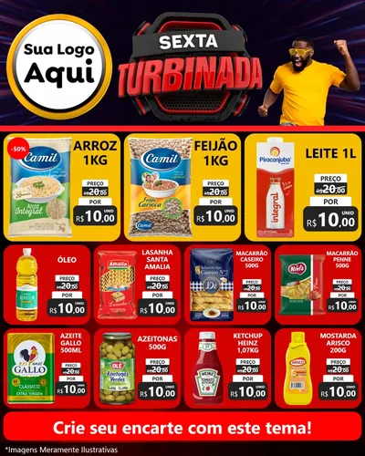 Modelo de Rede Social para Feed Instagram com o tema Sexta Turbinada para Supermercado