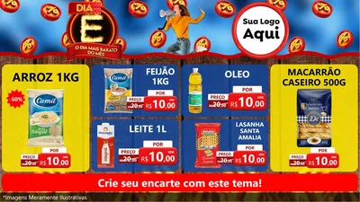 Modelo de TV para TV Horizontal com o tema Dia E - O Dia Mais Barato Do Mês para Supermercado