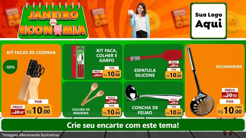Modelo de TV para TV Horizontal com o tema Janeiro da Economia para Utilidades Domésticas