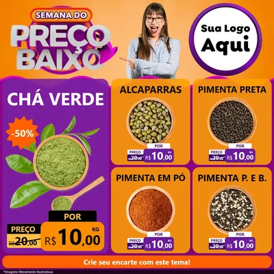 Modelo de Rede Social para Feed Facebook com o tema Semana do Preço Baixo para Produtos Naturais