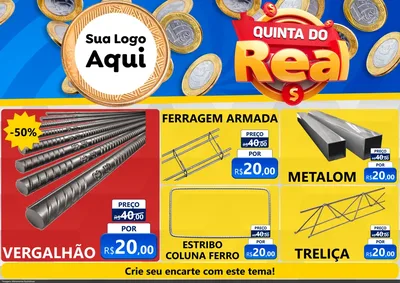 Modelo de Encarte para Encarte A4 Horizontal com o tema Quinta do Real para Ferragens