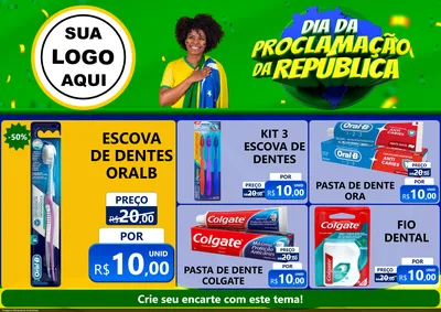 Modelo de Encarte para Encarte A4 Horizontal com o tema Dia Da Proclamação Da República para Higiene Pessoal