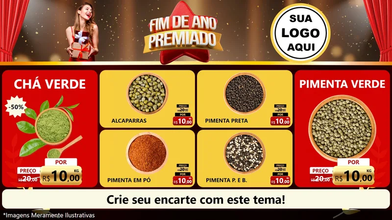 Modelo de TV para TV Horizontal com o tema Fim de Ano Premiado para Produtos Naturais