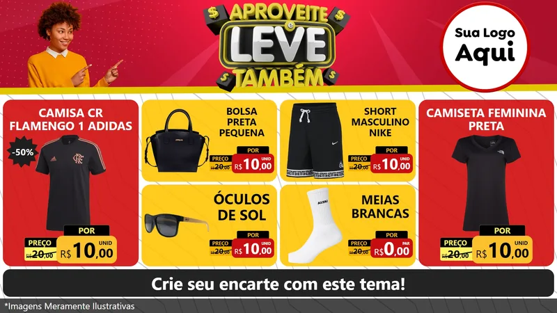 Modelo de TV para TV Horizontal com o tema Aproveite e Leve Também para Roupas e acessórios