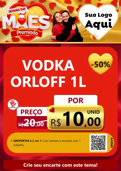 Modelo de Cartaz para Cartaz A4 Vertical com o tema Semana das Mães Premiada para Distribuidora de bebidas