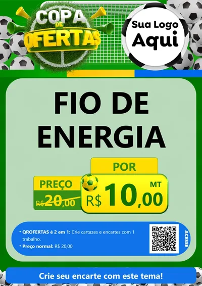 Modelo de Cartaz para Cartaz A4 Vertical com o tema Copa De Ofertas para Materiais Elétricos