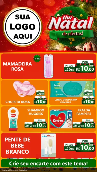 Modelo de TV para TV Vertical com o tema Um Natal de Ofertas para Bebês