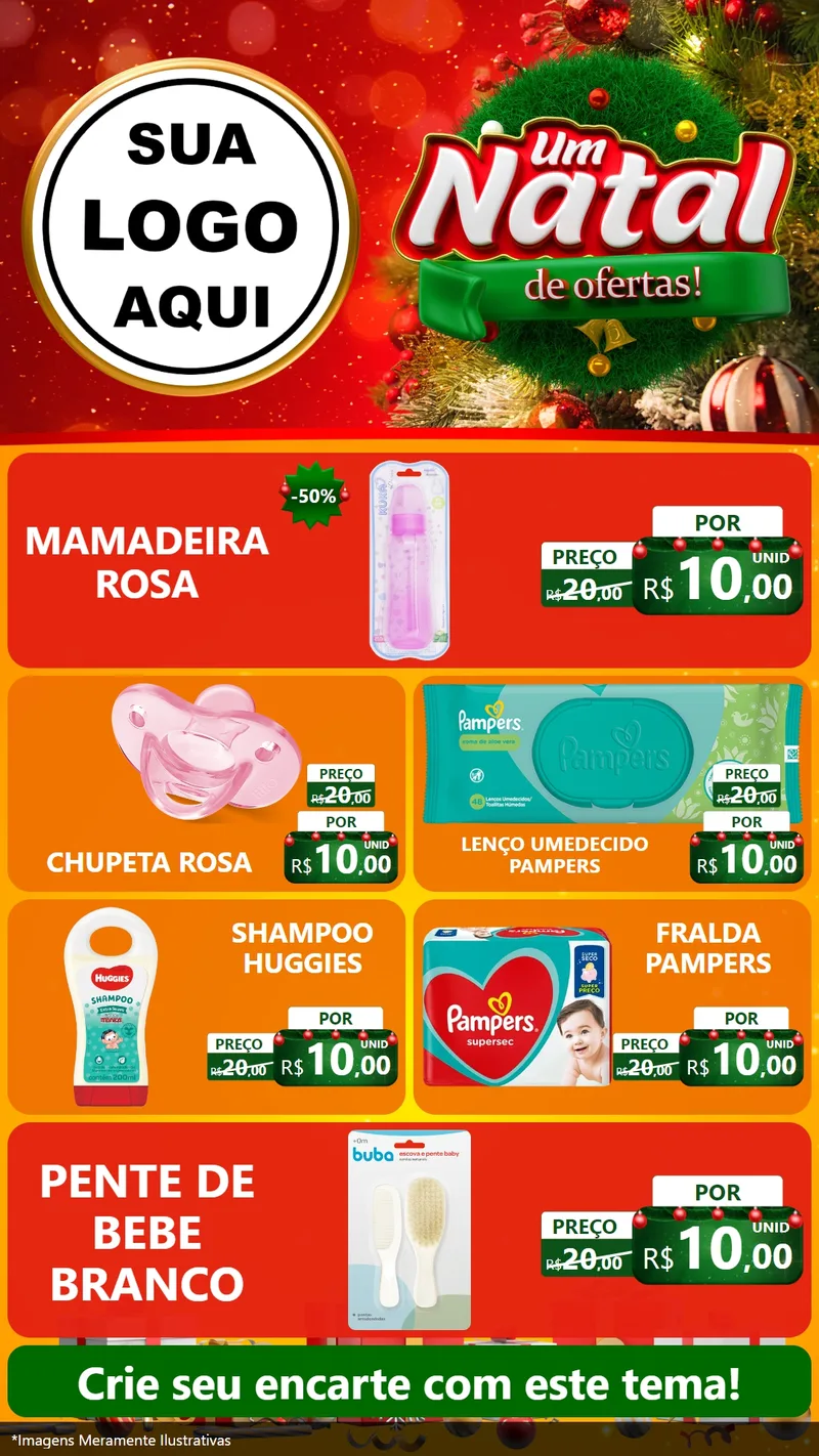 Modelo de TV para TV Vertical com o tema Um Natal de Ofertas para Bebês