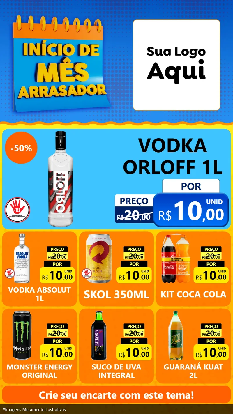 Modelo de Rede Social para Stories com o tema Início de Mês Arrasador para Distribuidora de bebidas