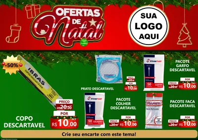 Modelo de Encarte para Encarte A4 Horizontal com o tema Ofertas de Natal para Embalagens