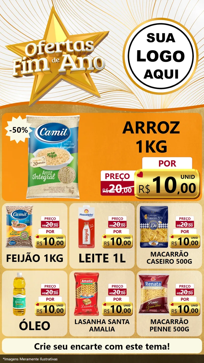 Modelo de Rede Social para Stories com o tema Ofertas Fim de Ano para Supermercado
